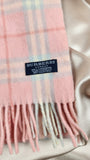 Burberry Pink Novacheck 100% Lambswool Scarf- 1997