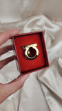 Salvatore Ferragamo Gancini Gold Tone Scarf Ring - 1978