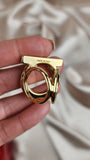 Salvatore Ferragamo Gancini Gold Tone Scarf Ring - 1978