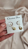 Christian Dior Logo Gold Tone pierced earrings - 1994