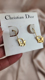 Christian Dior Logo Gold Tone pierced earrings - 1994