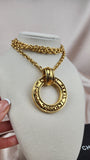 Chanel Vintage Large Hoop 24 Karat Gold Plated Necklace - 1943