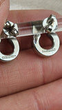 Salvatore Ferragamo Gancini Silver Tone Pierced Earrings - 1988