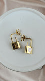 Louis Vuitton Gold Lock Earrings - 1965