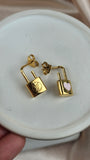 Louis Vuitton Gold Lock Earrings - 1965