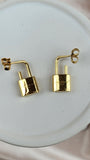 Louis Vuitton Gold Lock Earrings - 1965