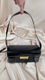 Salvatore Ferragamo Black Patent Leather Box Shoulder Bag - 0754