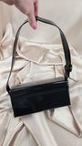 Salvatore Ferragamo Black Patent Leather Box Shoulder Bag - 0754