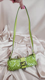 Fendi Green Sequin Baguette Shoulder Bag - 0779