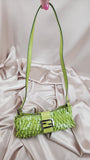 Fendi Green Sequin Baguette Shoulder Bag - 0779