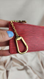 Louis Vuitton Red Epi Leather Cles Coin Purse - 1924