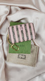 Gucci Pink Striped Compact Zippy with keychain hook - 1951