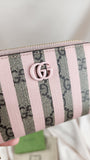 Gucci Pink Striped Compact Zippy with keychain hook - 1951