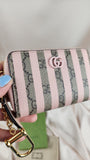 Gucci Pink Striped Compact Zippy with keychain hook - 1951