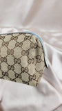 Gucci GG Beige and Blue Canvas Pouch - 1927