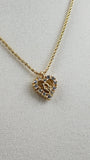 Christian Dior Gold Tone Heart Rhinestone Pendant Necklace - 1986