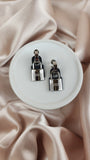 Hermes O Kelly Silver Tone Lock Earrings - 2091