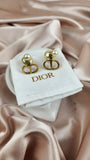 Christian Dior Double Pearl Stone Gold Tone Earrings - 2092