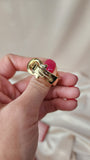 Salvatore Ferragamo Gancini Gold Tone Scarf Ring - 2135