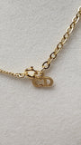 Christian Dior Gold Color Necklace with Rhinestone leaf like shape - 1258