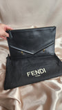 Fendi Black Leather Monster Clutch - 0708
