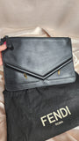 Fendi Black Leather Monster Clutch - 0708