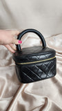 Chanel Black Lamb Skin Vanity Case - 0893