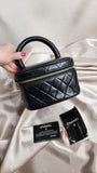 Chanel Black Lamb Skin Vanity Case - 0893