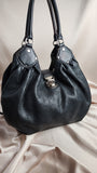 Louis Vuitton Black Leather Boho Mahina Bag - 2152