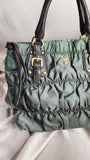 Prada Green and Brown Nylon Tote - 0939