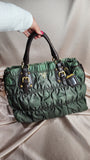 Prada Green and Brown Nylon Tote - 0939