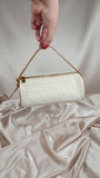 Fendi Zucchino Cream Canvas Round Pouch- 1750