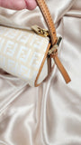 Fendi Zucchino Cream Canvas Round Pouch- 1750