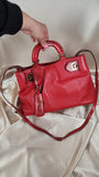 Salvatore Ferragamo Red Leather Hand Bag with Strap - 1032