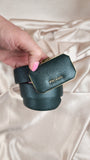 Prada Green Leather Belt with Mini Purse on Clasp - 1015