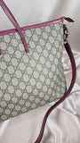 Gucci GG Supreme Beige and Purple 2way Tote Bag - 2202