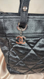 Chanel Matelasse Black Coated Canvas Tote Bag - 2192