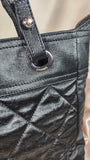 Chanel Matelasse Black Coated Canvas Tote Bag - 2192