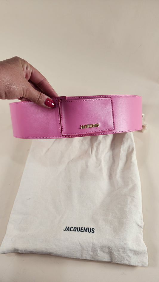 Jacquemus Pink and Gold Leather Belt - 1459