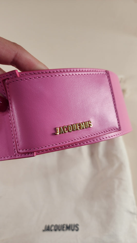 Jacquemus Pink and Gold Leather Belt - 1459