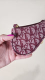 Christian Dior Trotter Canvas Coin Purse in Burgandy - 2373