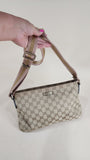 Gucci GG Beige and Gold Canvas Crossbody Bag - 2482