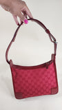 Gucci GG Red Canvas Shoulder Bag - 2296