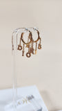 Christian Dior Gold Tone Rhinestone Pierced Earrings - 2489