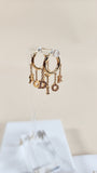 Christian Dior Gold Tone Rhinestone Pierced Earrings - 2489
