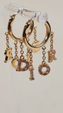 Christian Dior Gold Tone Rhinestone Pierced Earrings - 2489
