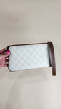 Gucci GG White Canvas Wristlet Clutch  - G0424