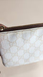 Gucci GG White Canvas Wristlet Clutch  - G0424