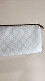 Gucci GG White Canvas Wristlet Clutch  - G0424
