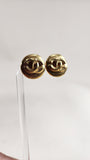 Chanel Gold Tone CC Logo Earrings - 2490